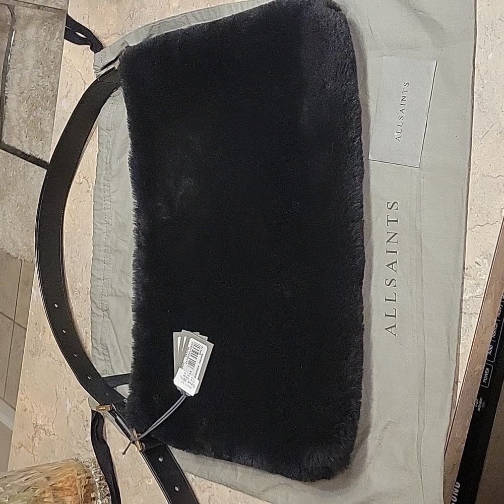BNWT ALL SAINTS Edbury shearling shoulder bag $579